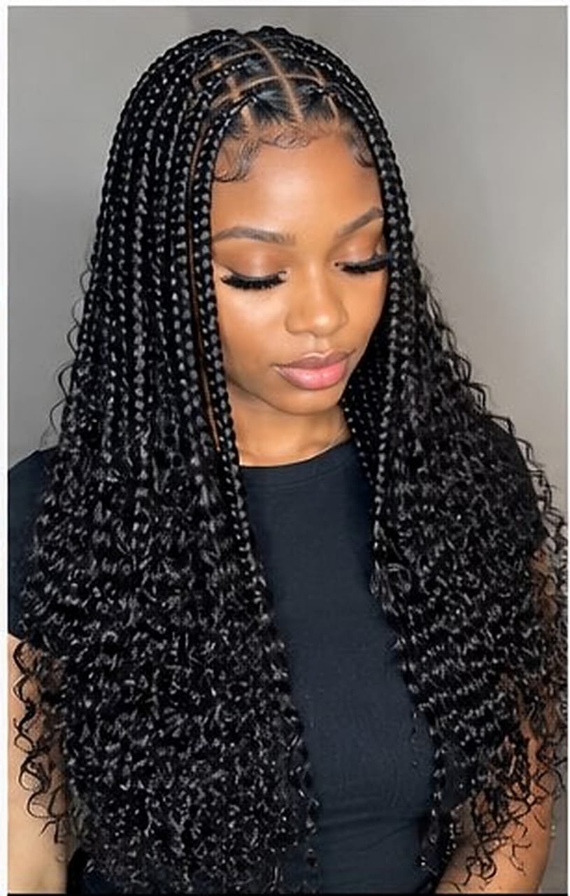 Boho knotless braids